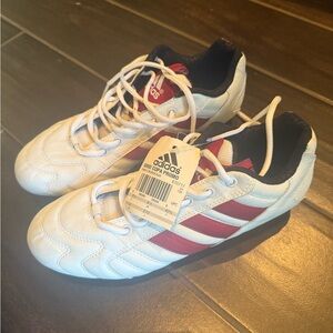 Adidas White and Red Soccer Shoes
